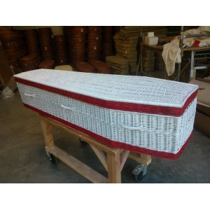 Your Colour - Wicker / Willow Coffins – Red & White  - Beautiful Choice of Colours